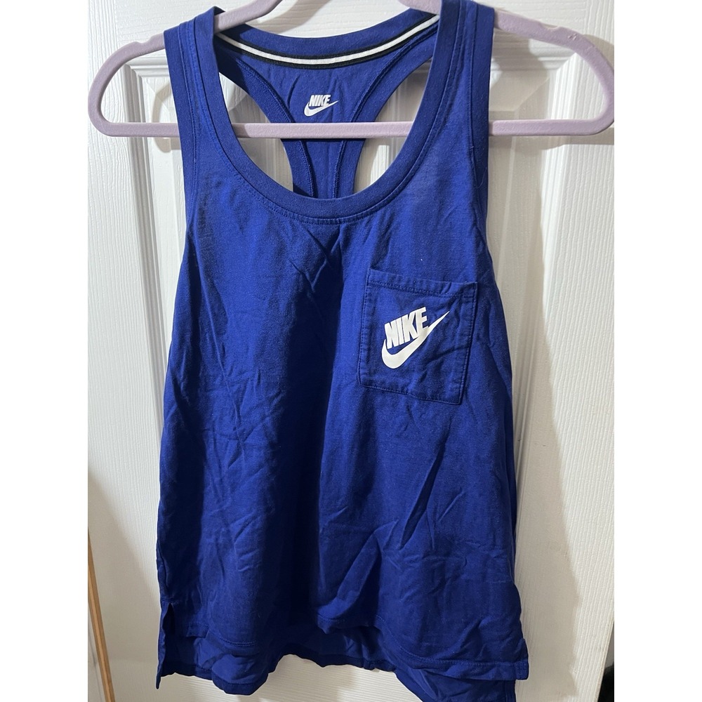 Nike blue racer back tank top Medium